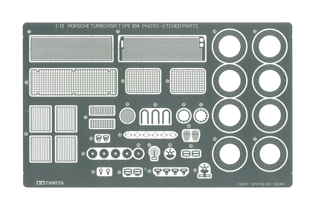 12056 | Tamiya 1/12 Porsche 934 Valiant Plastic Model Kit W/ Photo Etched Parts 12 12056 | Tamiya 1/12 Porsche 934 Valiant Plastic Model Kit W/ Photo Etched Parts - Image 10