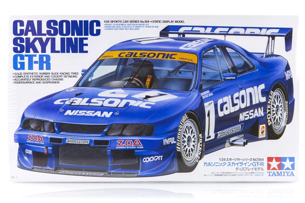 24184 | Tamiya 1/24 Nissan Calsonic Skyline R33 GT-R Scaled Plastic Model Kit 3 24184 | Tamiya 1/24 Nissan Calsonic Skyline R33 GT-R Scaled Plastic Model Kit