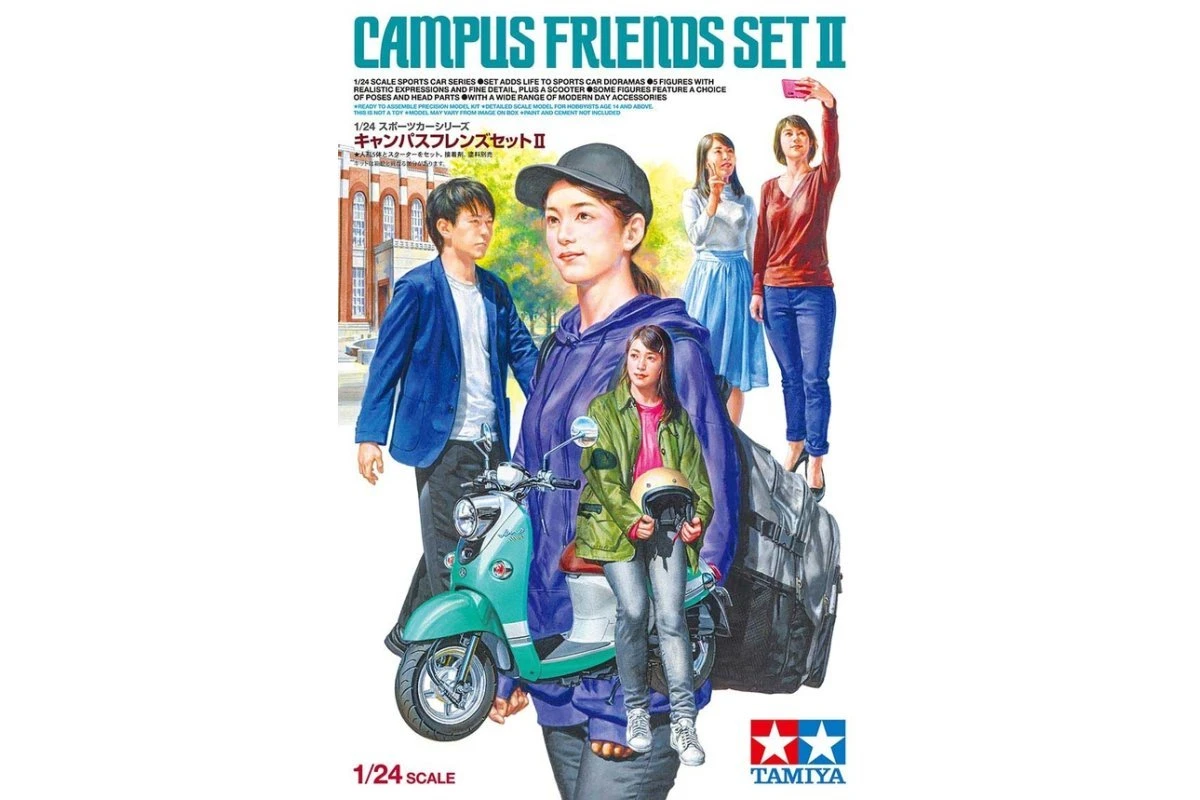 24356 | Tamiya 1/24 Campus Friends Set II Scaled Plastic Model Kit 3 24356 | Tamiya 1/24 Campus Friends Set II Scaled Plastic Model Kit
