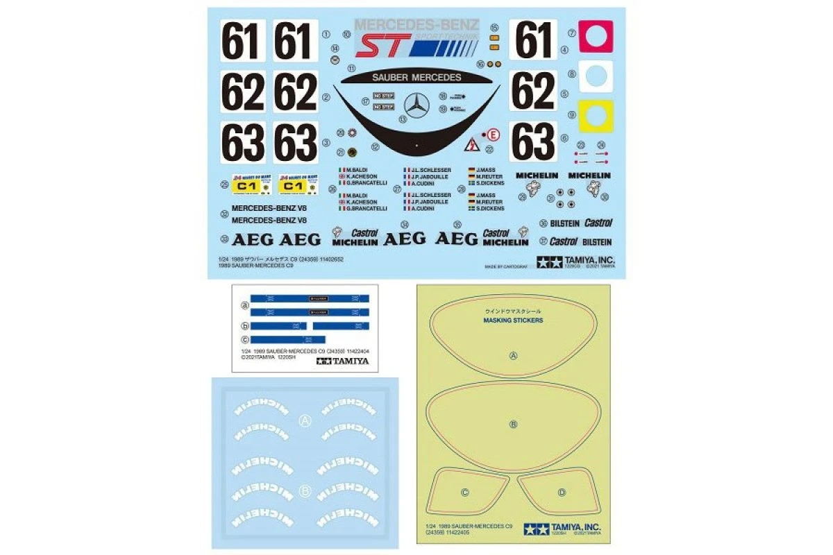 24359 | Tamiya 1/24 1989 Sauber-Mercedes C9 Scaled Plastic Model Kit 10 24359 | Tamiya 1/24 1989 Sauber-Mercedes C9 Scaled Plastic Model Kit - Image 8