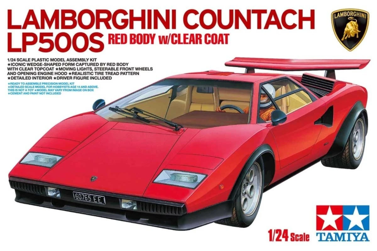 25419 | Tamiya 1/24 Lamborghini Countach LP500S Scaled Plastic Model Kit 3 25419 | Tamiya 1/24 Lamborghini Countach LP500S Scaled Plastic Model Kit