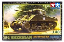 32505 | Tamiya 1/48 U.S. M4 Sherman Tank Scaled Plastic Model Kit