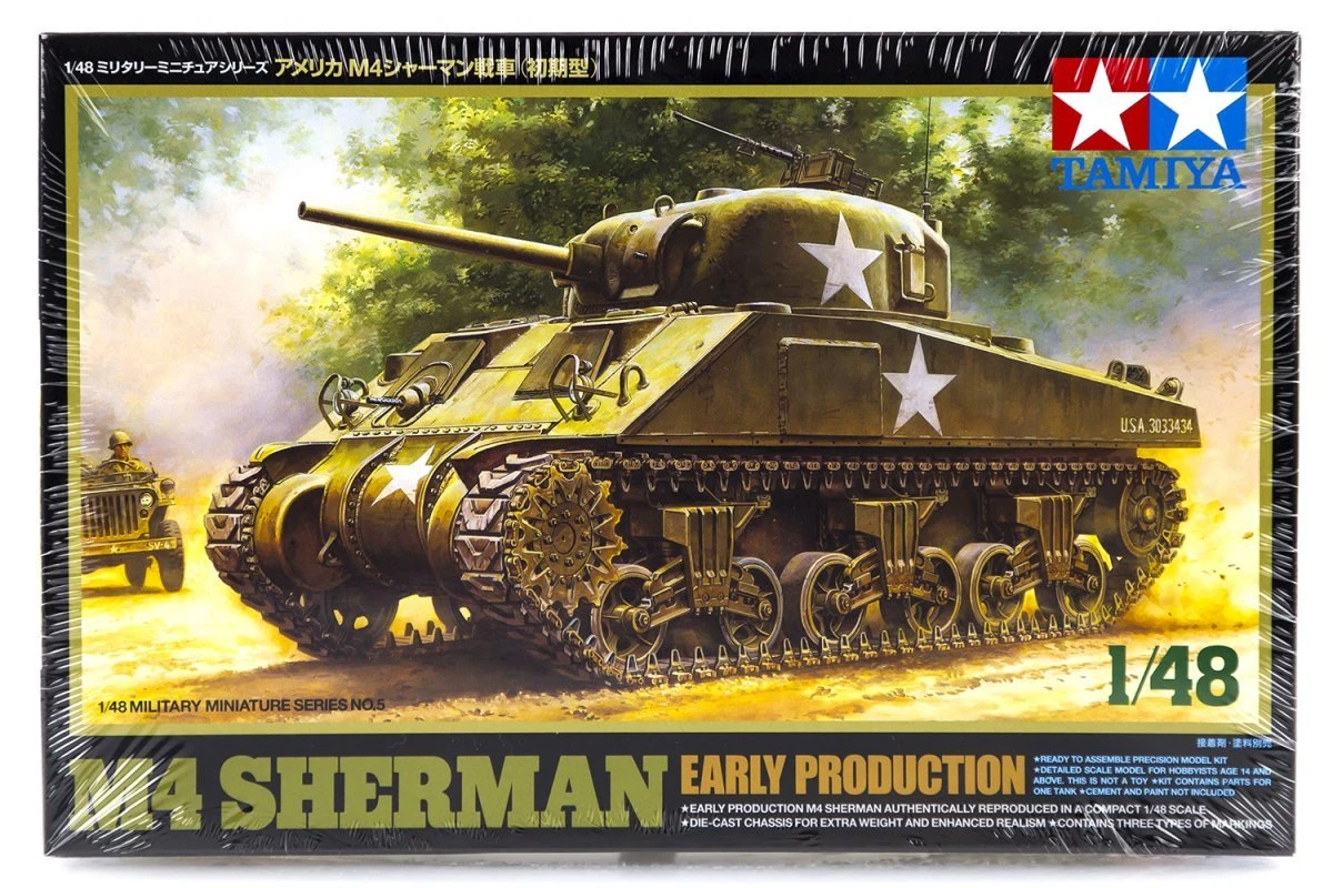 32505 | Tamiya 1/48 U.S. M4 Sherman Tank Scaled Plastic Model Kit 3 32505 | Tamiya 1/48 U.S. M4 Sherman Tank Scaled Plastic Model Kit