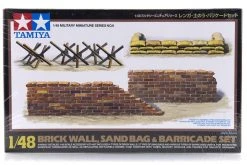 32508 | Tamiya 1/48 Brick Wall Sand Bag & Barricade Set Scaled Plastic Model Kit