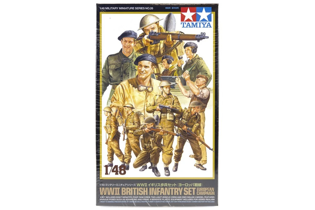 32526 | Tamiya 1/48 British WWII Infantry Set (European Campaign) Scaled Plastic Model Kit 3 32526 | Tamiya 1/48 British WWII Infantry Set (European Campaign) Scaled Plastic Model Kit