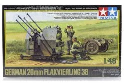 32554 | Tamiya 1/48 German 20mm Flakvierling 38 W/ Trailer Scaled Plastic Model Kit