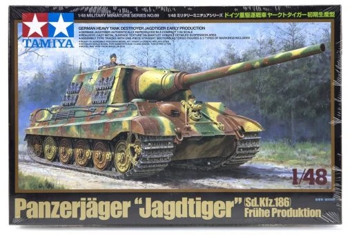 32569 | Tamiya 1/48 German Panzerjager Jagdtiger (Sk.Kfz. 186) Fruhe Production Tank Scaled Plastic Model Kit -Tamiya Shop TAM 32569 00 1200x800 1