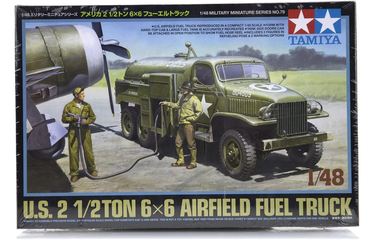 32579 | Tamiya 1/48 U.S. 2.5 Ton 6x6 Airfield Fuel Truck Plastic Model Kit 3 32579 | Tamiya 1/48 U.S. 2.5 Ton 6x6 Airfield Fuel Truck Plastic Model Kit