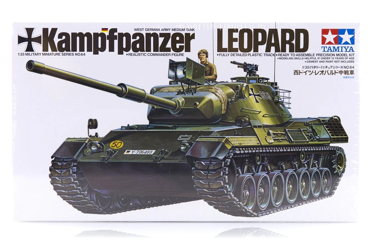 35064 | Tamiya 1/35 German Kampfpanzer Leopard Tank Scaled Plastic Model Kit 3 35064 | Tamiya 1/35 German Kampfpanzer Leopard Tank Scaled Plastic Model Kit