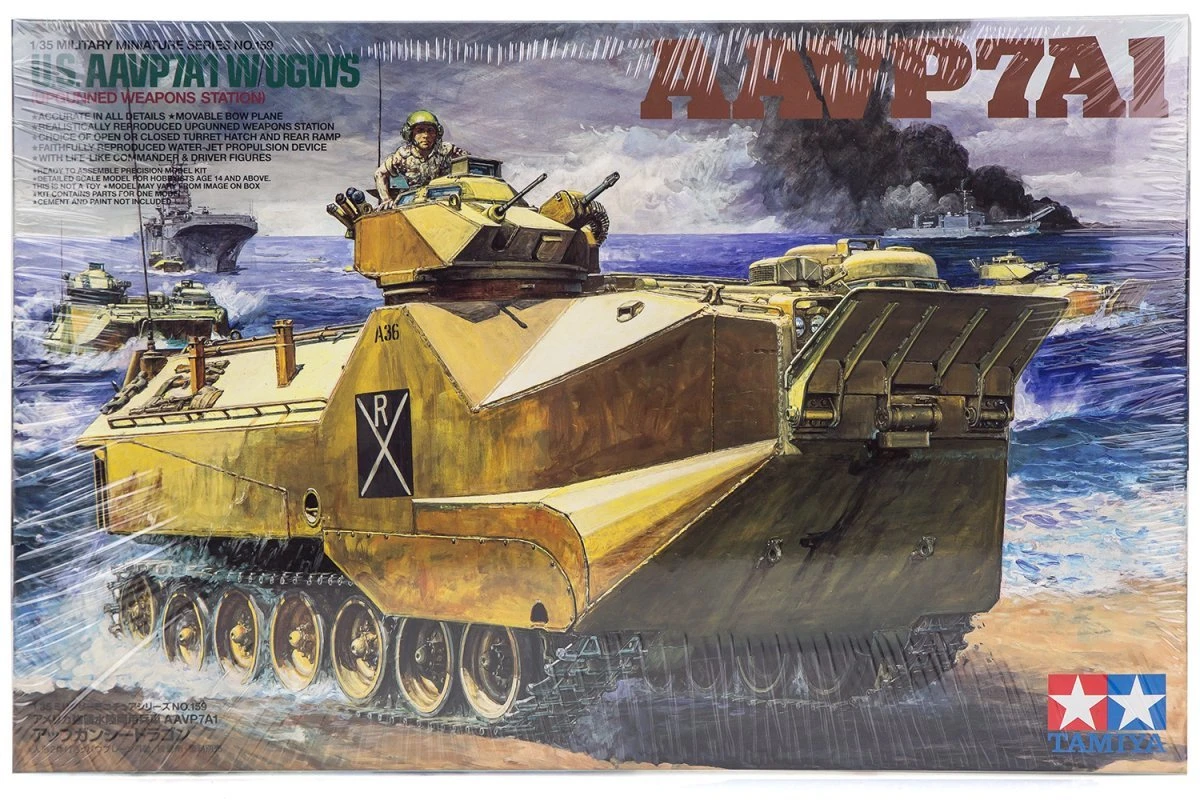 35159 | Tamiya 1/35 U.S. Assault Amphibian Vehicle (AAVP7A1) W/ UGWS Scaled Plastic Model Kit 3 35159 | Tamiya 1/35 U.S. Assault Amphibian Vehicle (AAVP7A1) W/ UGWS Scaled Plastic Model Kit
