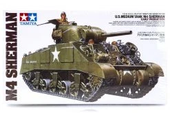 35190 | Tamiya 1/35 U.S. M4 Sherman Medium Tank Scaled Plastic Model Kit