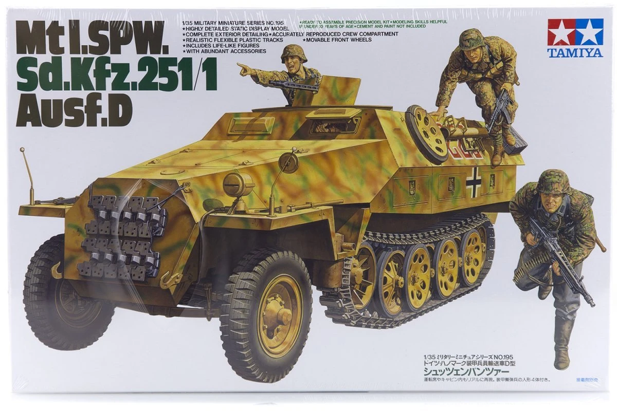 35195 | Tamiya 1/35 German Mti.SPW. Ausf.D Half-Track (Sd.Kfz.251/1)Scaled Plastic Model Kit 3 35195 | Tamiya 1/35 German Mti.SPW. Ausf.D Half-Track (Sd.Kfz.251/1)Scaled Plastic Model Kit