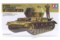 35233 | Tamiya 1/35 German Flakpanzer IV Wirbelwind Self-Propelled Anti-Aircraft Gun Scaled Plastic Model Kit