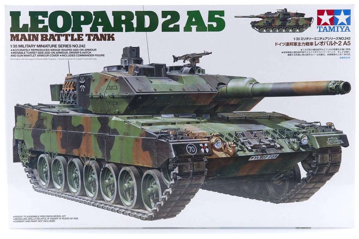 35242 | Tamiya 1/35 German Leopard 2 A5 Battle Tank Scaled Plastic Model Kit 3 35242 | Tamiya 1/35 German Leopard 2 A5 Battle Tank Scaled Plastic Model Kit