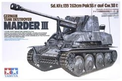 35248 | Tamiya 1/35 German Marder III M Auf Gw.38 T(Sd.Kfz.139) Tank Destroyer Scaled Plastic Model Kit