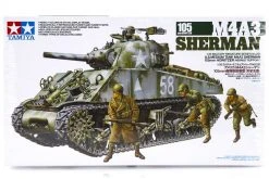 35251 | Tamiya 1/35 U.S. M4A3 Sherman W/ 105mm Howitzen Medium Tank Scaled Plastic Model Kit