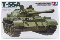 35257 | Tamiya 1/35 Russian T-55A Medium Tank Scaled Plastic Model Kit