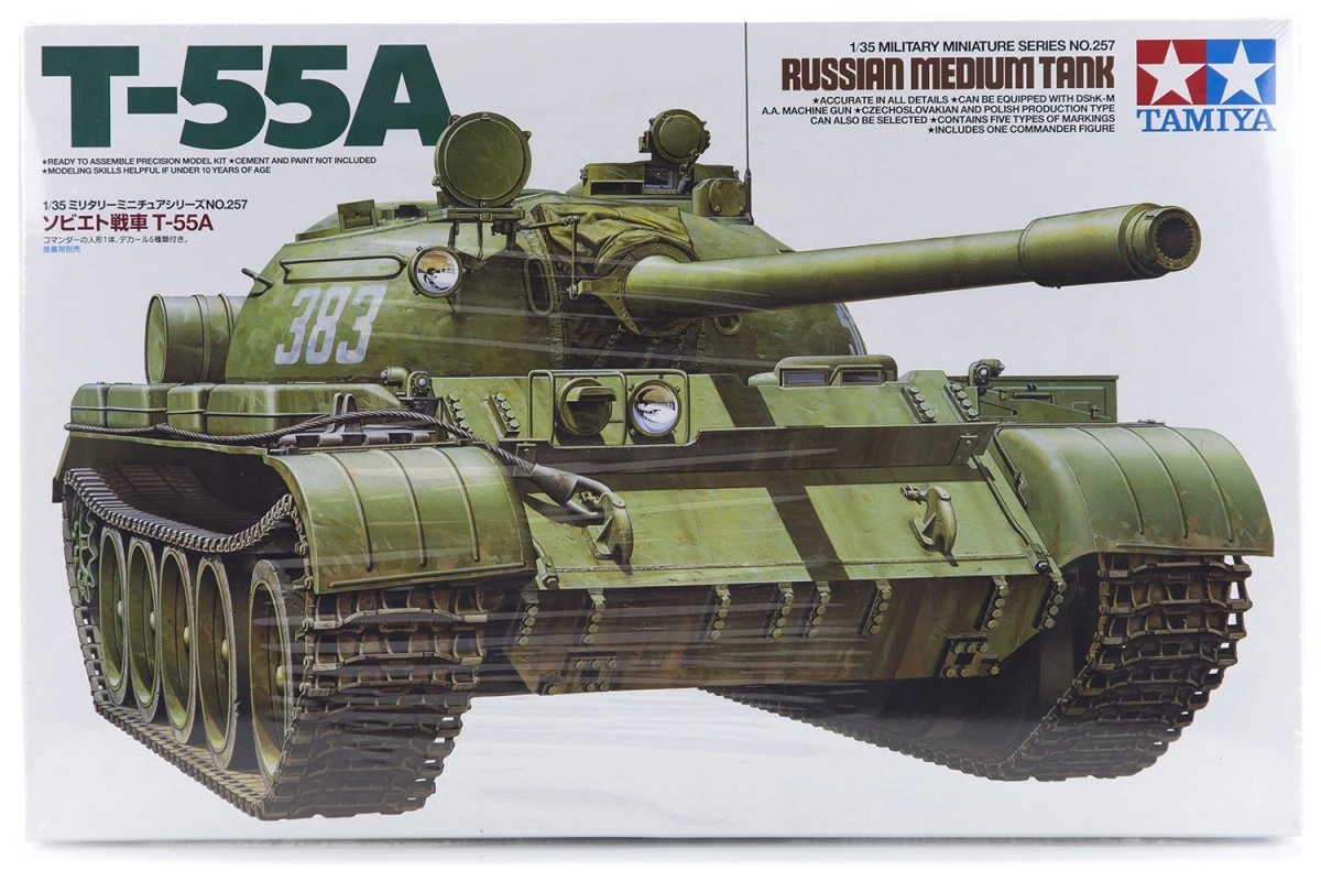 35257 | Tamiya 1/35 Russian T-55A Medium Tank Scaled Plastic Model Kit 3 35257 | Tamiya 1/35 Russian T-55A Medium Tank Scaled Plastic Model Kit