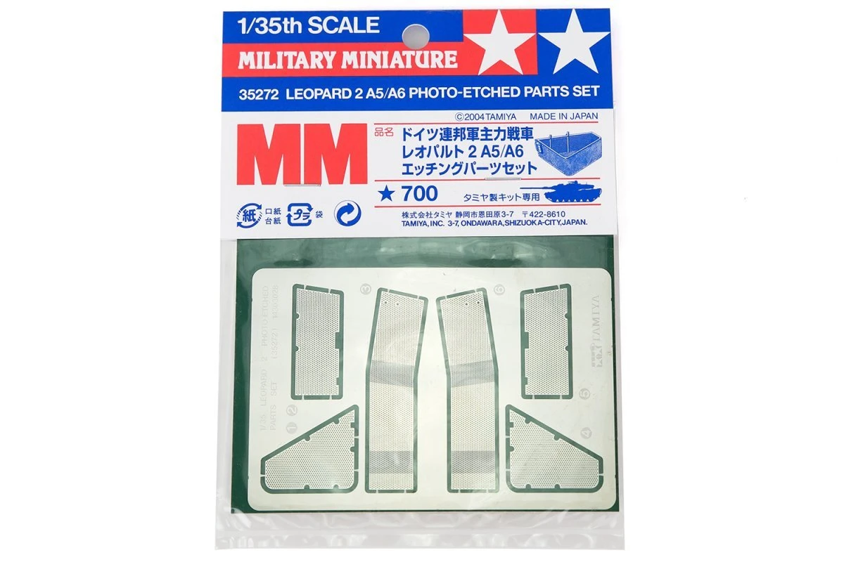 35272 | Tamiya 1/35 German Leopard 2 A5/A6 Storage Buckets Photo Etched Grille Set 3 35272 | Tamiya 1/35 German Leopard 2 A5/A6 Storage Buckets Photo Etched Grille Set