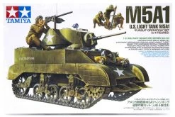 35313 | Tamiya 1/35 U.S. M5A1 Light Tank (Pursuit Operation) W/ 4 Crew Scaled Plastic Model Kit