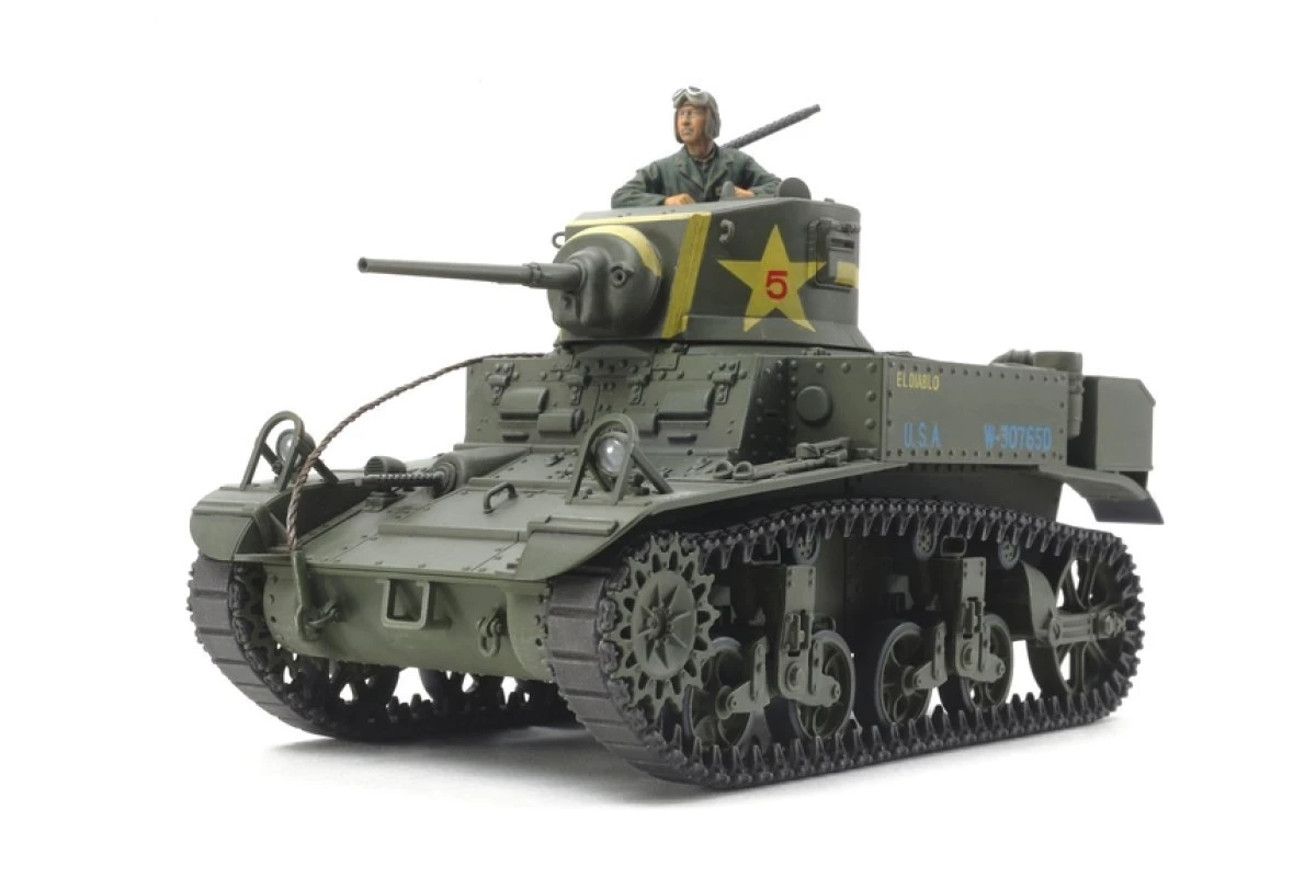 35360 | Tamiya 1/35 U.S. M3 Stuart Late Production Tank Scaled Plastic Model Kit 4 35360 | Tamiya 1/35 U.S. M3 Stuart Late Production Tank Scaled Plastic Model Kit - Image 2