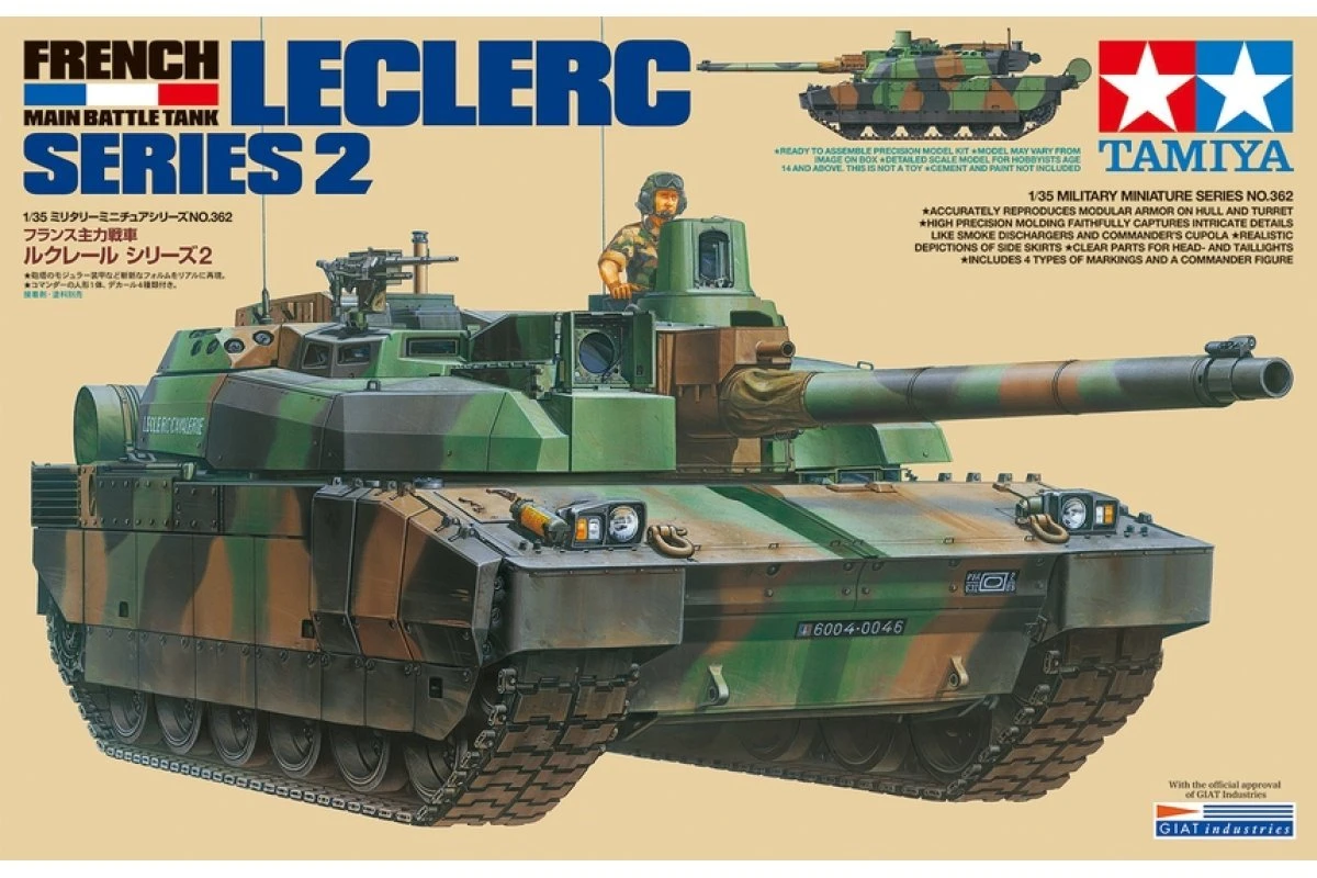 35362 | Tamiya 1/35 French LECLERC Series 2 Main Battle Tank Scaled Plastic Model Kit 3 35362 | Tamiya 1/35 French LECLERC Series 2 Main Battle Tank Scaled Plastic Model Kit