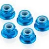 53159 | Tamiya 4mm Blue Aluminium Flanged Nyloc Nuts 5Pcs