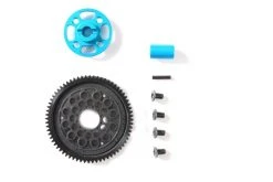 54500 | Tamiya TT-02 High Speed 68T 0.6Mod Plastic Spur Gear W/ Blue Aluminium Mount