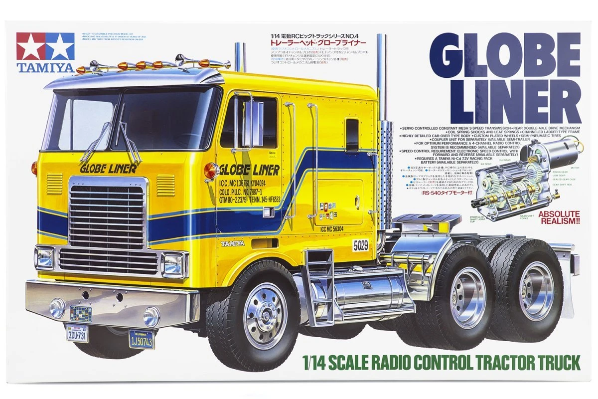 56304 | Tamiya 1/14 Globe Liner Scaled Truck Kit 3 56304 | Tamiya 1/14 Globe Liner Scaled Truck Kit