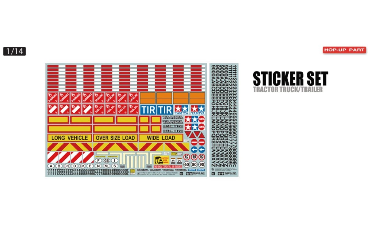 56534 | Tamiya 1/14 Truck & Trailer Sticker Set 3 56534 | Tamiya 1/14 Truck & Trailer Sticker Set