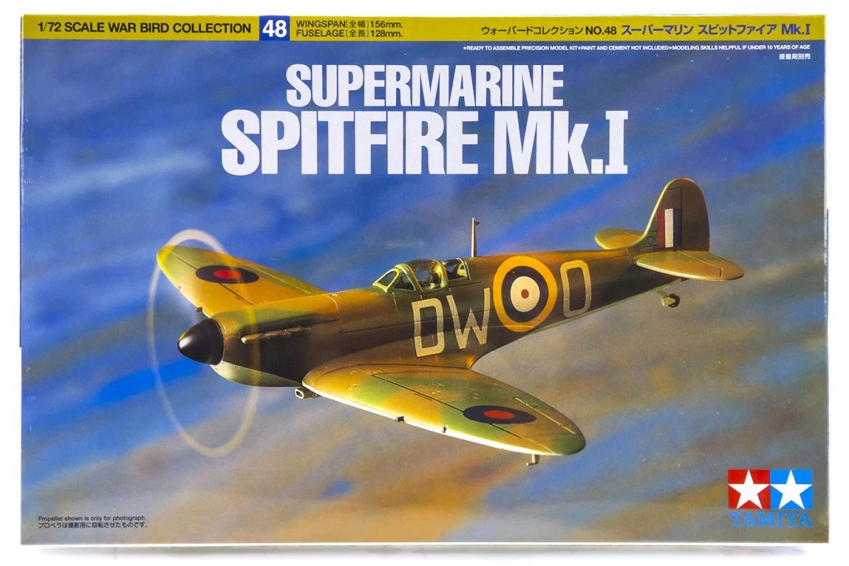 60748 | Tamiya 1/72 Supermarine Mk.I Spitfire Scaled Plastic Model Kit 3 60748 | Tamiya 1/72 Supermarine Mk.I Spitfire Scaled Plastic Model Kit