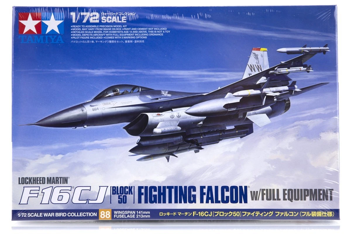60788 | Tamiya 1/72 Lockheed Martin F-16CJ Block 50 Fighting Falcon Jet W/ Full Equipment Scaled Plastic Model Kit 3 60788 | Tamiya 1/72 Lockheed Martin F-16CJ Block 50 Fighting Falcon Jet W/ Full Equipment Scaled Plastic Model Kit