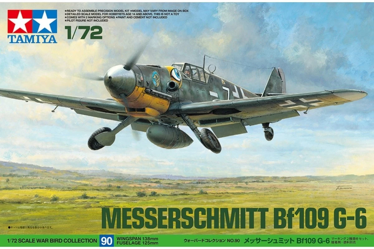 60790 | Tamiya 1/72 Messerschmitt Bf109 G-6 Fighter Scaled Plastic Model Kit 3 60790 | Tamiya 1/72 Messerschmitt Bf109 G-6 Fighter Scaled Plastic Model Kit