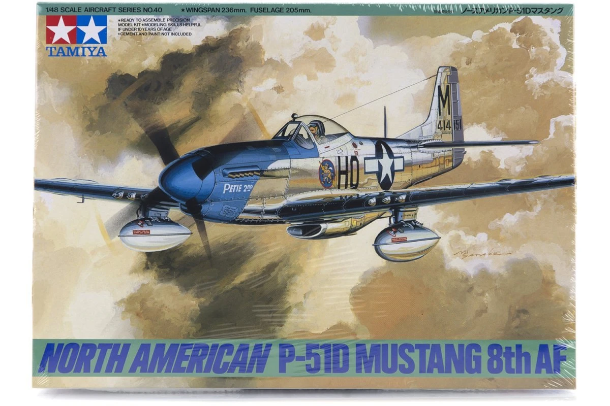 61040 | Tamiya 1/48 North American P-51 Mustang 8th AF Fighter Scaled Plastic Model Kit 3 61040 | Tamiya 1/48 North American P-51 Mustang 8th AF Fighter Scaled Plastic Model Kit