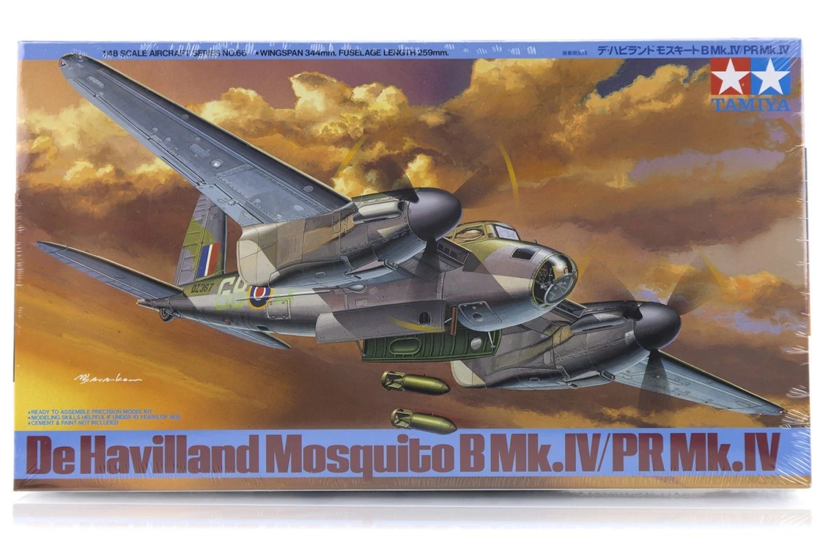 61066 | Tamiya 1/48 De Havilland Mosquito B Mk.IV/PR Mk.IV Bomber Scaled Plastic Model Kit 3 61066 | Tamiya 1/48 De Havilland Mosquito B Mk.IV/PR Mk.IV Bomber Scaled Plastic Model Kit