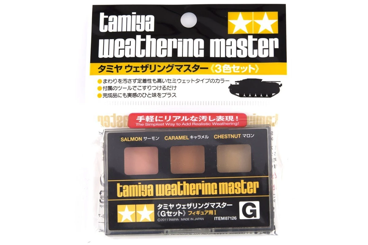 87126 | Tamiya Pale Salmon/Caramel/Chestnut Weathering Master Set G 3 87126 | Tamiya Pale Salmon/Caramel/Chestnut Weathering Master Set G
