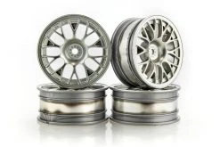 9335534 | Tamiya 1.9" (2mm Off-Set) Mesh Silver Rims 4Pcs